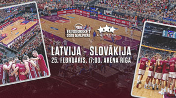 Latvija – Slovākija. FIBA Eurobasket 2025 kvalifikācija